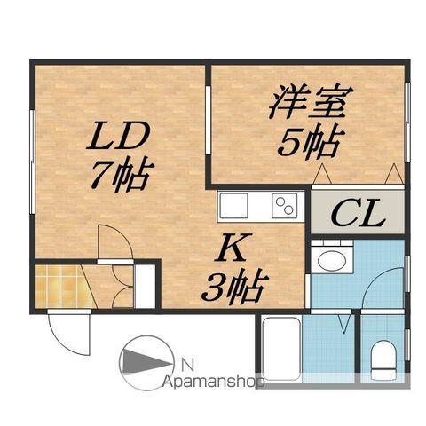 パリエトキアⅡ(1LDK/2階)の間取り写真
