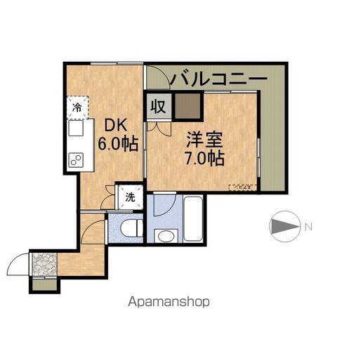 ビブレ宝永(1DK/1階)の間取り写真