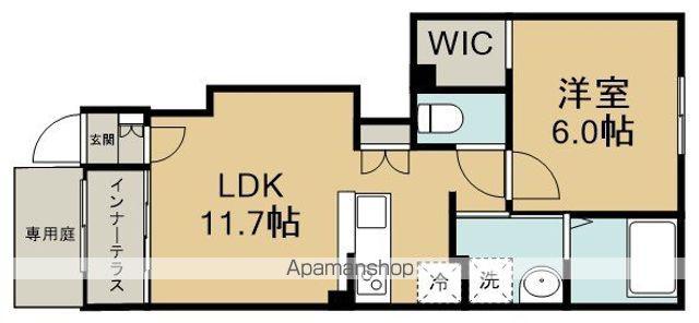 東松山市元宿アパート工事(1LDK/1階)の間取り写真
