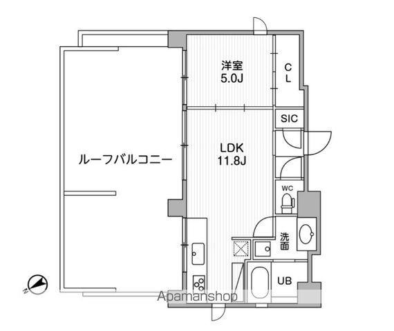 シーズンフラッツ浅草橋(1LDK/12階)の間取り写真