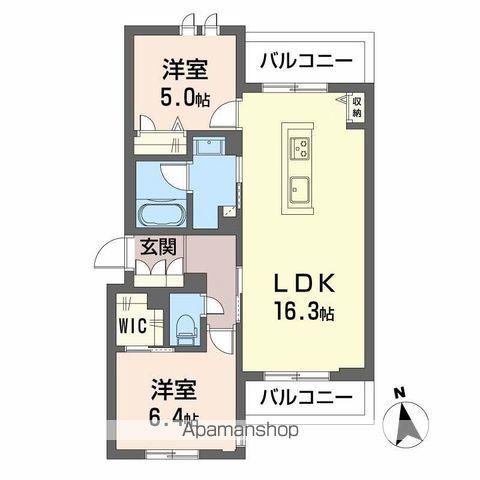 グランステラ鳳(2LDK/2階)の間取り写真