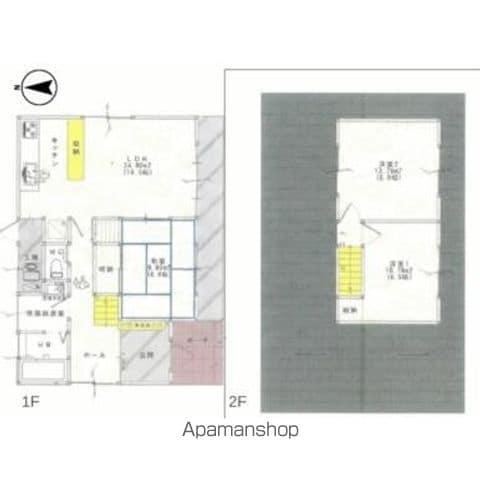 東北本線 岩手飯岡駅 徒歩77分 2階建 築45年(3LDK)の間取り写真