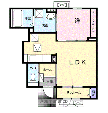 フェリシア・コートⅡ(1LDK/1階)の間取り写真