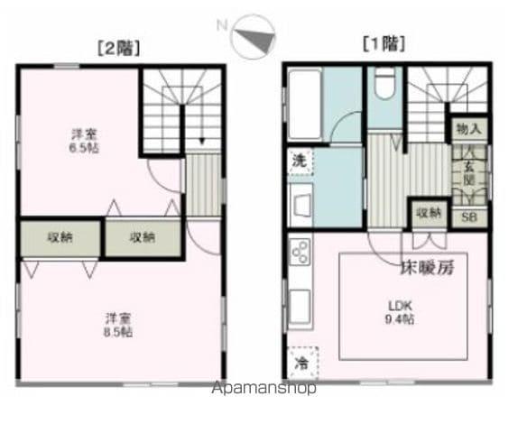 東京都荒川線 東池袋四丁目駅 徒歩7分 2階建 築54年(2LDK)の間取り写真