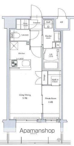 ネストピア博多SIDE TERRACE(1LDK/8階)の間取り写真