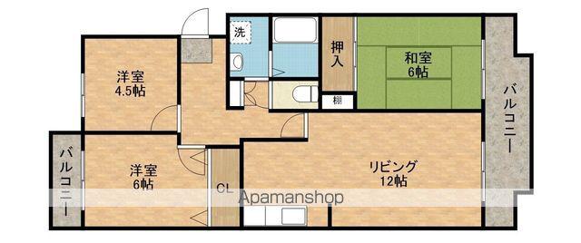 ベルデュール四季彩(3LDK/2階)の間取り写真