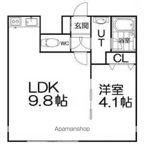 ノースバレー(1LDK/1階)の間取り写真