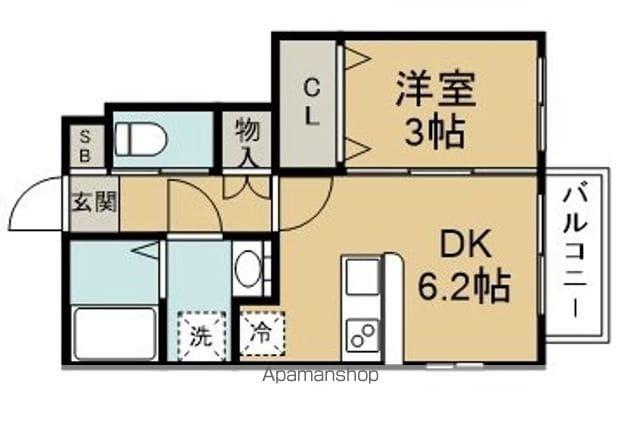 RISAⅡ(1DK/1階)の間取り写真