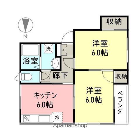 メゾンセリース(2DK/2階)の間取り写真