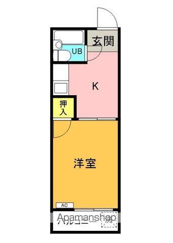 ホワイトマンション(1K/2階)の間取り写真