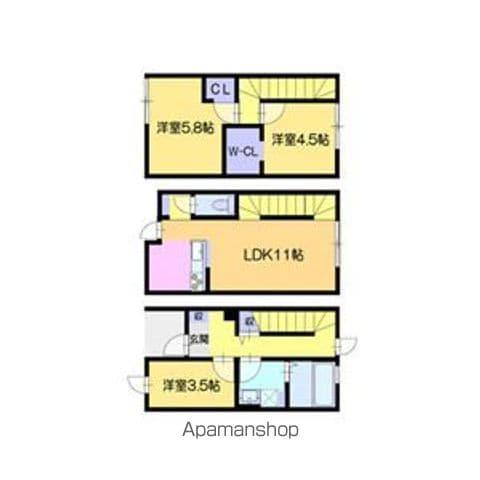 仮)フォルトゥーナテラス錦町(3LDK)の間取り写真