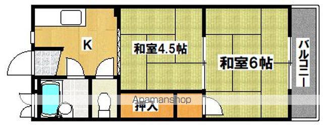 パレス帝塚山(1DK/1階)の間取り写真