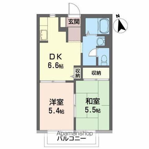 S.リトルバード(2DK/1階)の間取り写真