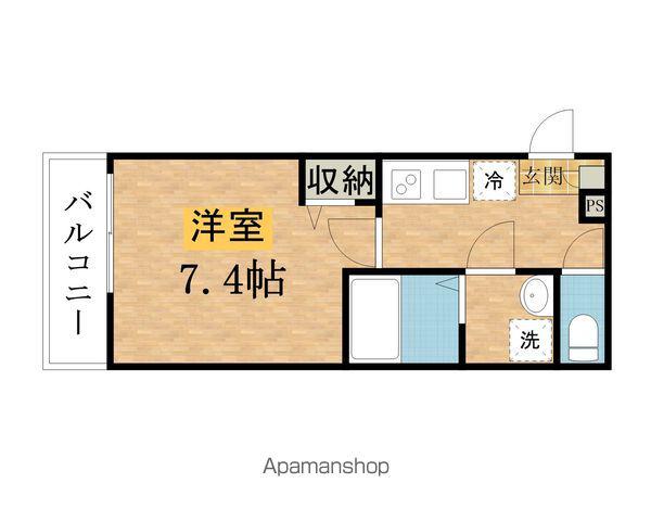 ジーメゾン八王子散田町(1K/3階)の間取り写真