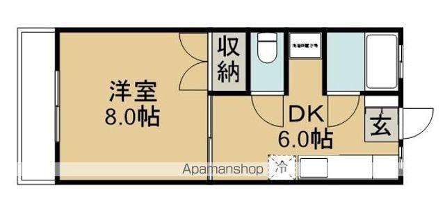 メゾン柏(1DK/2階)の間取り写真