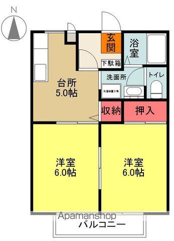 ベルサージュ A(2K/2階)の間取り写真