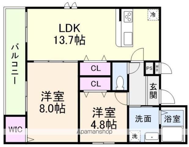 フジパレス レーヴ(2LDK/1階)の間取り写真