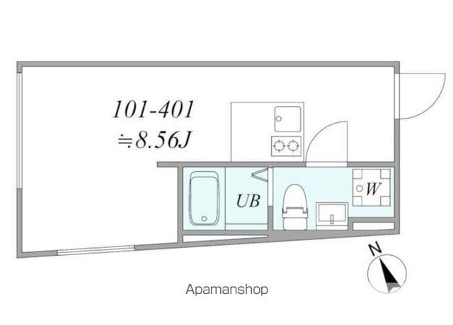 TRIAS329(ワンルーム/1階)の間取り写真