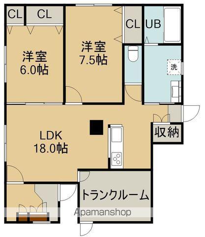 AERA-AK(2LDK/1階)の間取り写真