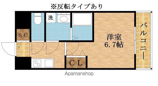 ワールドアイ大阪イースト CITY(1K/14階)の間取り写真