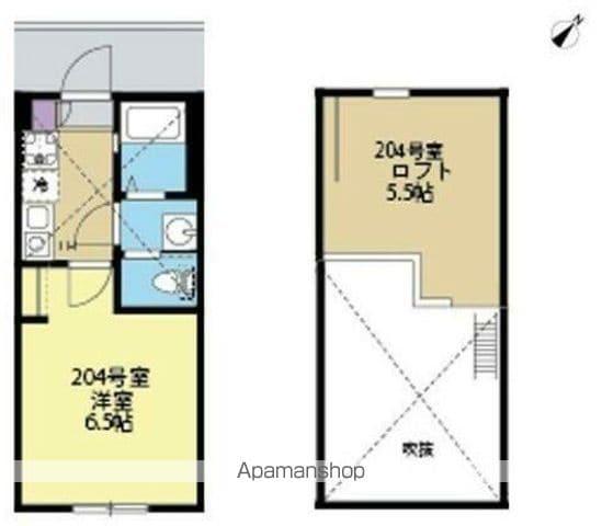 ソラーレ横浜反町(1K/2階)の間取り写真