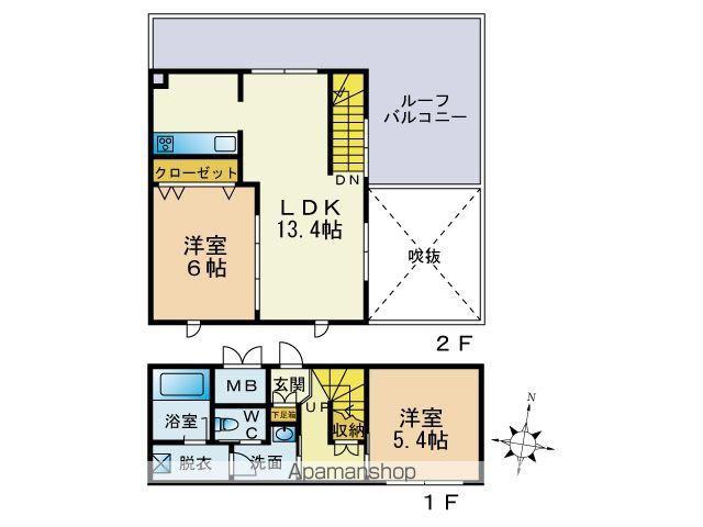 ベルメゾン高取グラース(2LDK/2階)の間取り写真