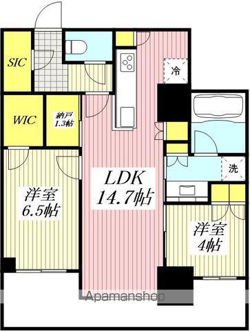 アトラスタワー小平小川(2LDK/9階)の間取り写真