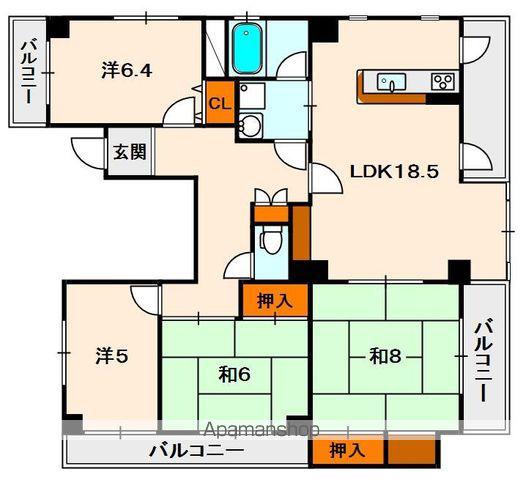 ハリマシリーズ2(4LDK/4階)の間取り写真