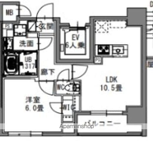 S-RESIDENCE新御徒町イースト(1LDK/5階)の間取り写真