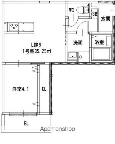 フォレスト渡鹿(1LDK/2階)の間取り写真
