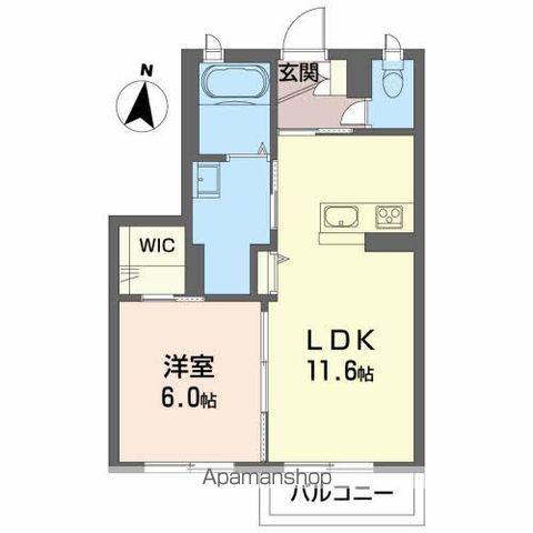 べレオガーデンズ久留米Ⅱ(1LDK/2階)の間取り写真