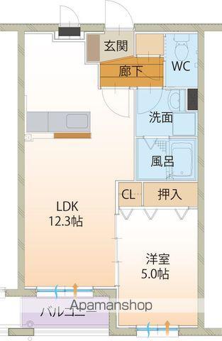 テノワール(1LDK/2階)の間取り写真