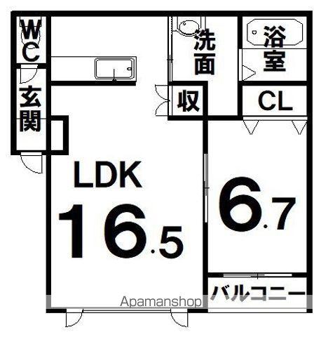イーストGARDENⅠ(1LDK/3階)の間取り写真