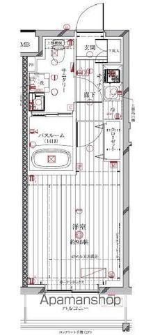 レガリス中野鷺宮(1K/2階)の間取り写真