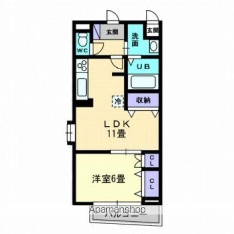 AXIS松前(1LDK/8階)の間取り写真