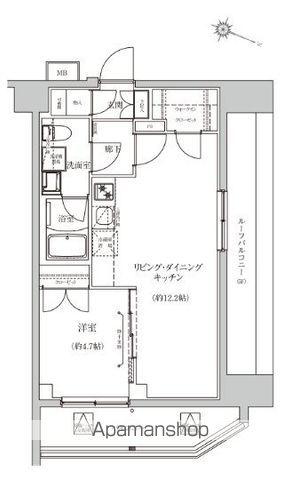 WEAVE BASE -ITABASHI HONCHO 板橋本町(1LDK/6階)の間取り写真