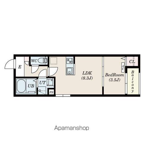 PATINA東枇杷島(1LDK/3階)の間取り写真