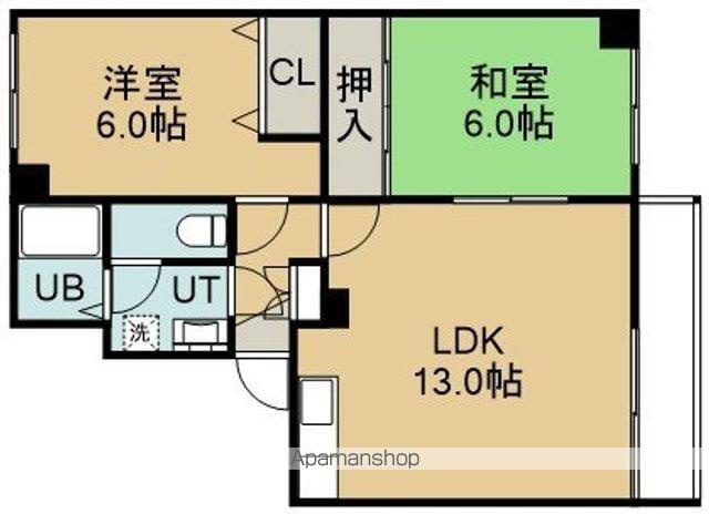 クラージュ青柳(2LDK/2階)の間取り写真