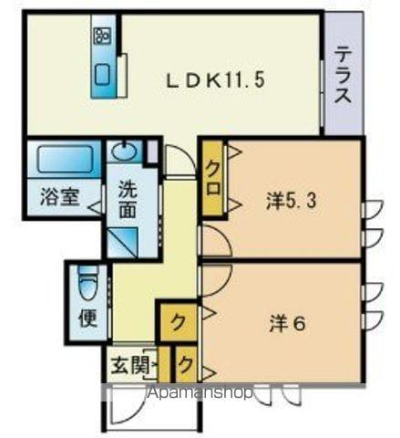 春日市伯玄町ヘーベルメゾン(3LDK/2階)の間取り写真