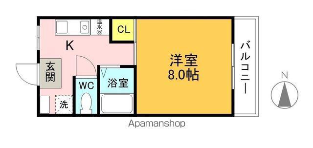 サンシティ杉山Ⅴ(1K/2階)の間取り写真