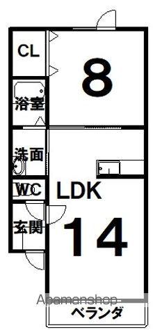 HAPPY LIFE HIBIKI(1LDK/2階)の間取り写真