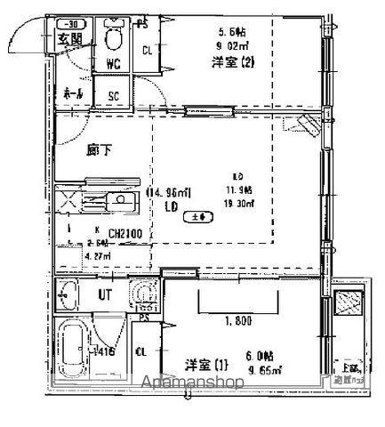ライトベル新琴似(2LDK/1階)の間取り写真