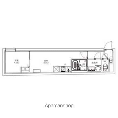 MAXIV CITY神楽坂(1LDK/4階)の間取り写真
