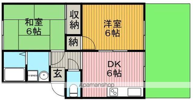 メゾンコスモス(2DK/1階)の間取り写真