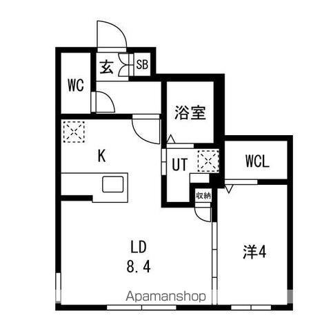 アルファスクエア北37西9MS(1LDK/3階)の間取り写真