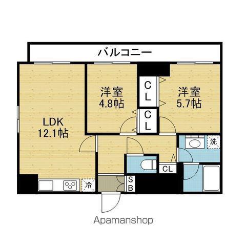 ライオンズマンション日本橋(2LDK/8階)の間取り写真