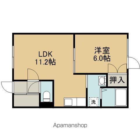 ロイヤルハイム末広A(1LDK/1階)の間取り写真