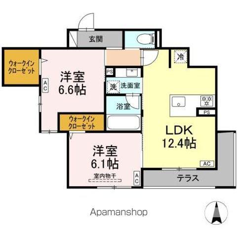 セレスティア中野上高田(2LDK/1階)の間取り写真