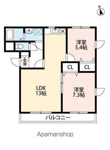 グランド・カオルⅠ(2LDK/3階)の間取り写真