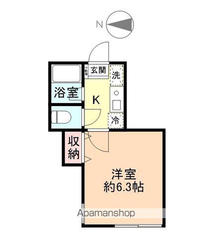 信開セルーラ並木町(1K/2階)の間取り写真